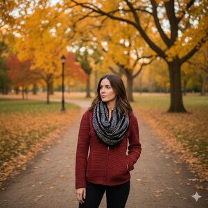 Joe Boxer Light weight black and white Infinity Scarf